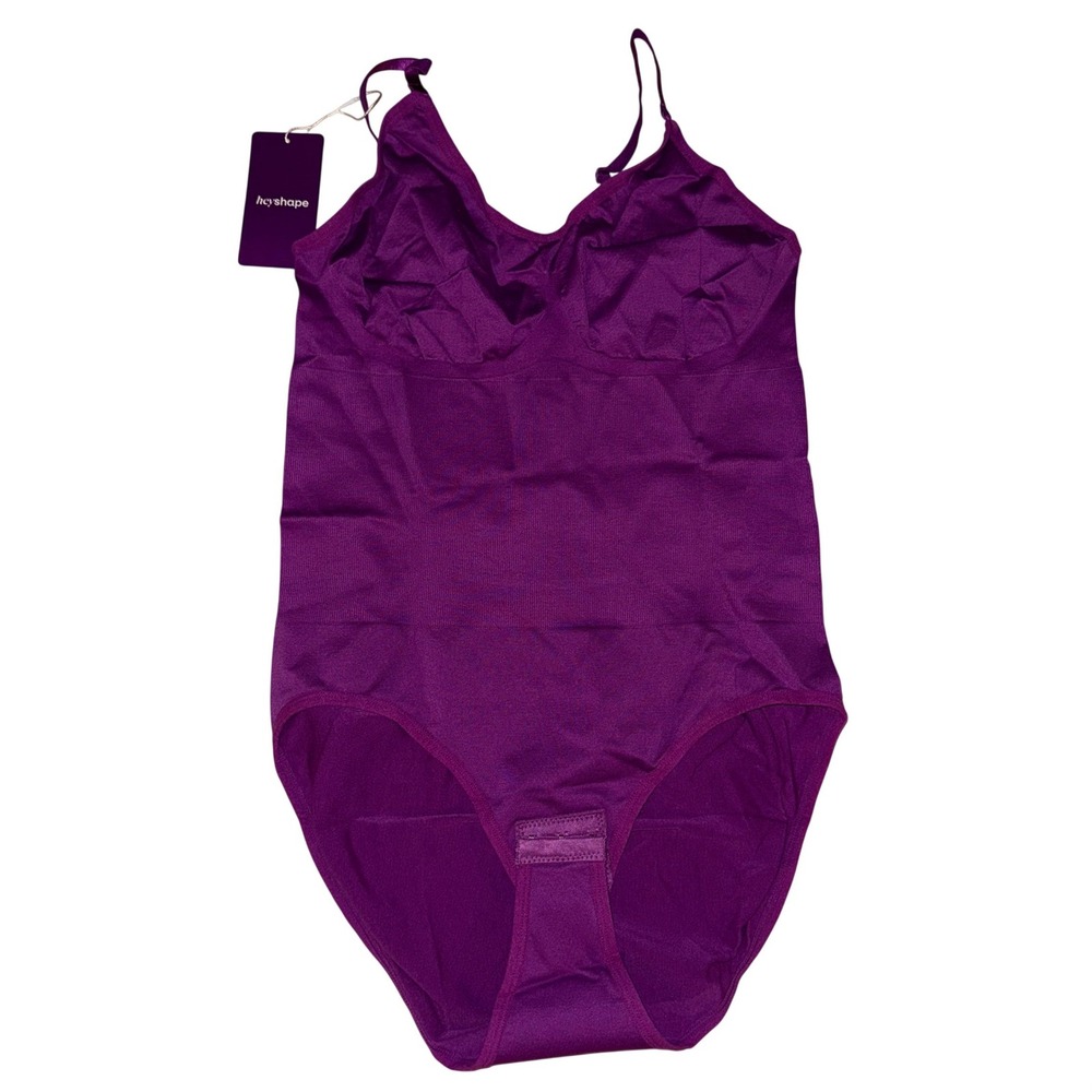 HeyShape Women's Purple Seamless‎ Bodysuit Shapewear Thong Tummy Control XXL